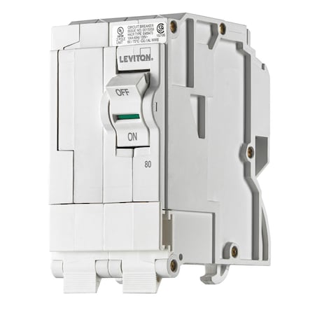 Leviton Circuit Breaker, 80A, 2 Pole, 120/240V AC, 10kA LB280